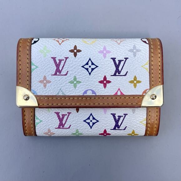 Louis Vuitton Takashi Murakami Snap Card Case Wallet Monogram Multicolor White - Picture 2 of 16